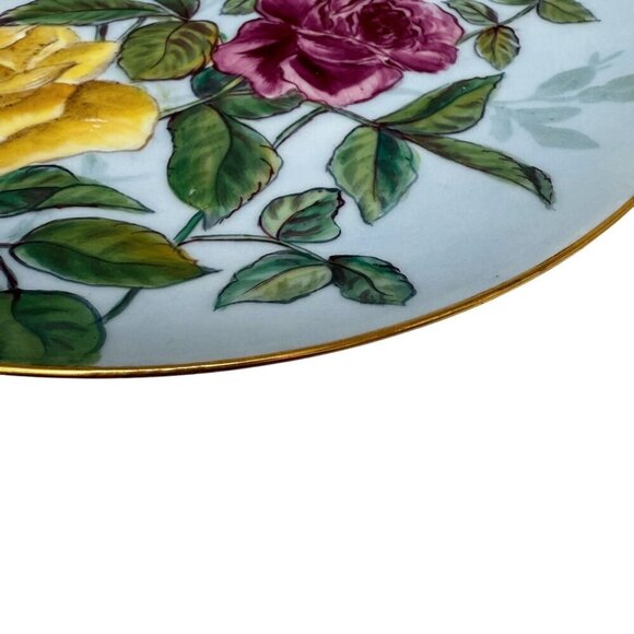 H & Co. Roses Plate Handpainted Porcelain Antique Haviland Limoges France 11" - Picture 9 of 11